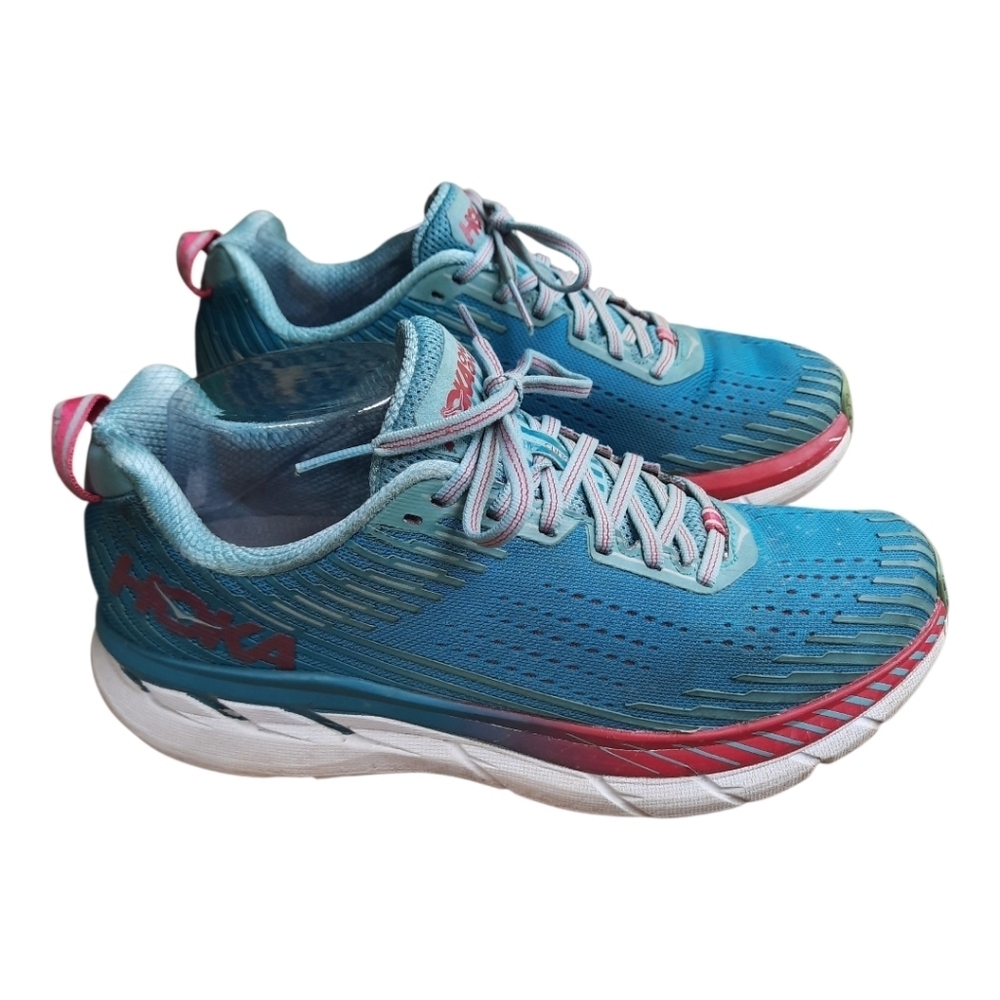 Hoka One One Clifton 5 Road Running Shoes Marlin Blue Ribbon Sneakers Size 9